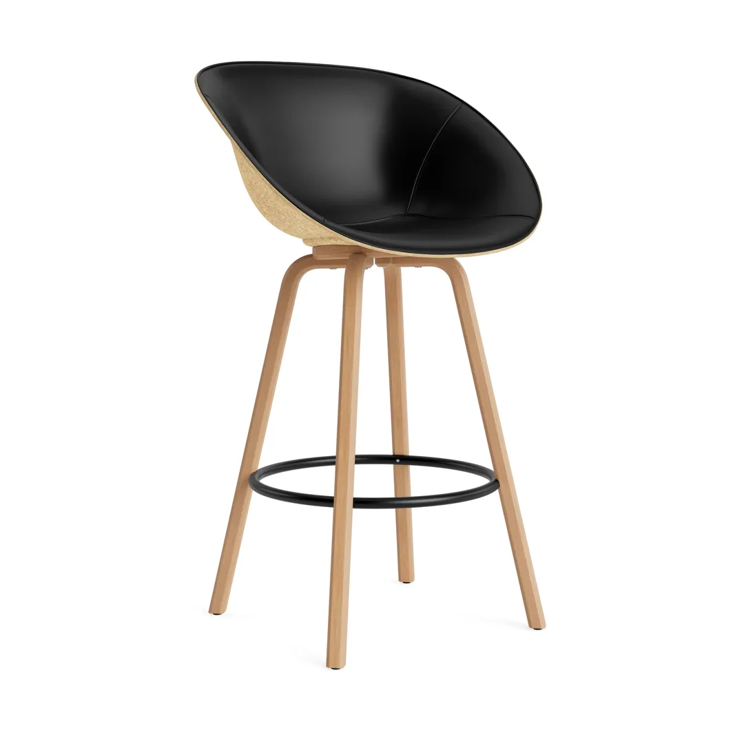 Mat Bar Armchair cadeira com braços estofada na frente 75 cm, Ultra 41599-cânhamo-faia-aço preto Normann Copenhagen