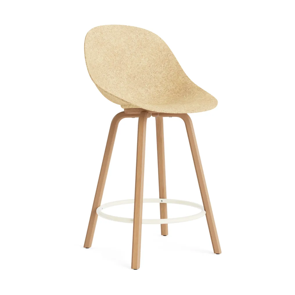 Mat Bar Chair cadeira de bar 65 cm, Cânhamo-faia-aço creme Normann Copenhagen