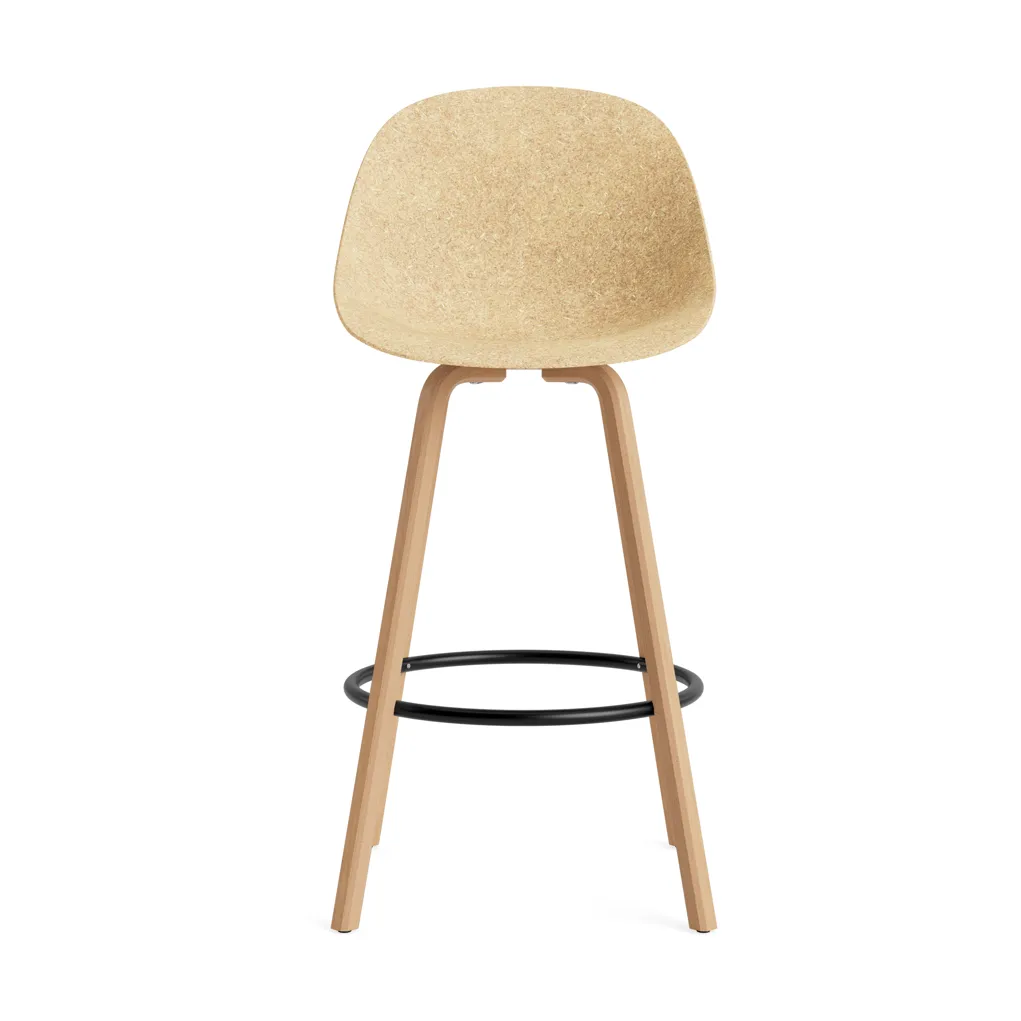 Mat Bar Chair cadeira de bar 75 cm, Cânhamo-faia-aço preto Normann Copenhagen
