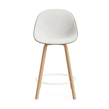 Mat Bar Chair cadeira de bar estofada na frente 65 cm - Hallingdal 110-alga-faia-aço creme - Normann Copenhagen