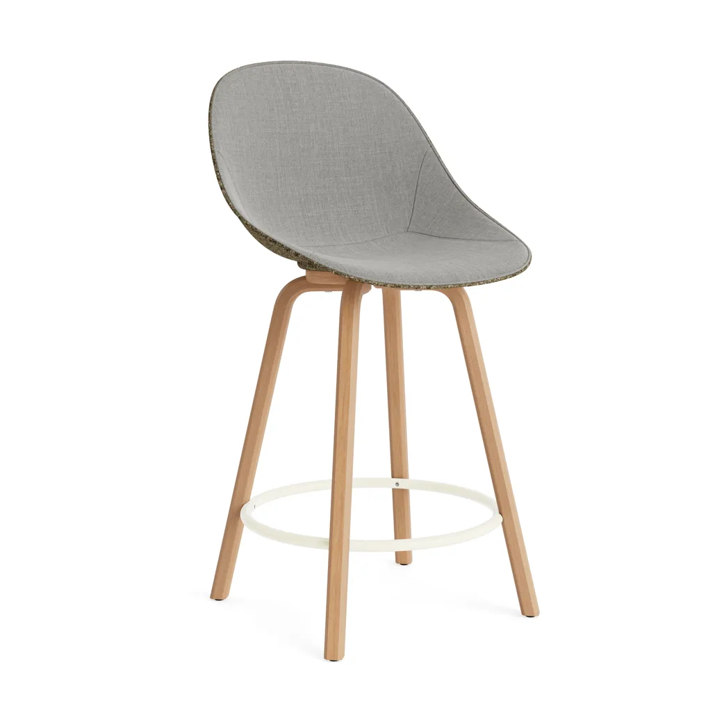 Mat Bar Chair cadeira de bar estofada na frente 65 cm, Remix 133-alga-faia-aço creme Normann Copenhagen
