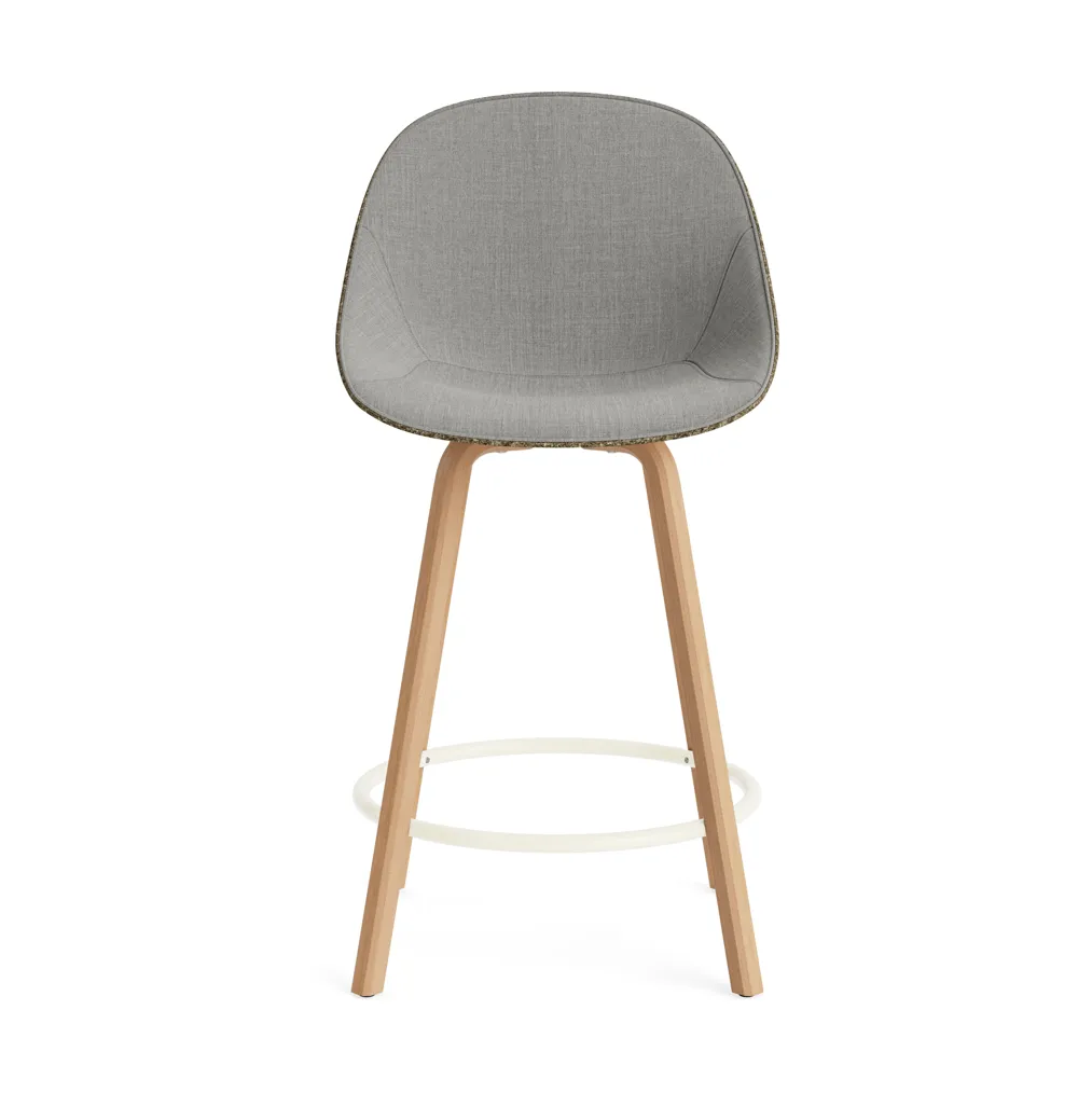 Mat Bar Chair cadeira de bar estofada na frente 65 cm, Remix 133-alga-faia-aço creme Normann Copenhagen