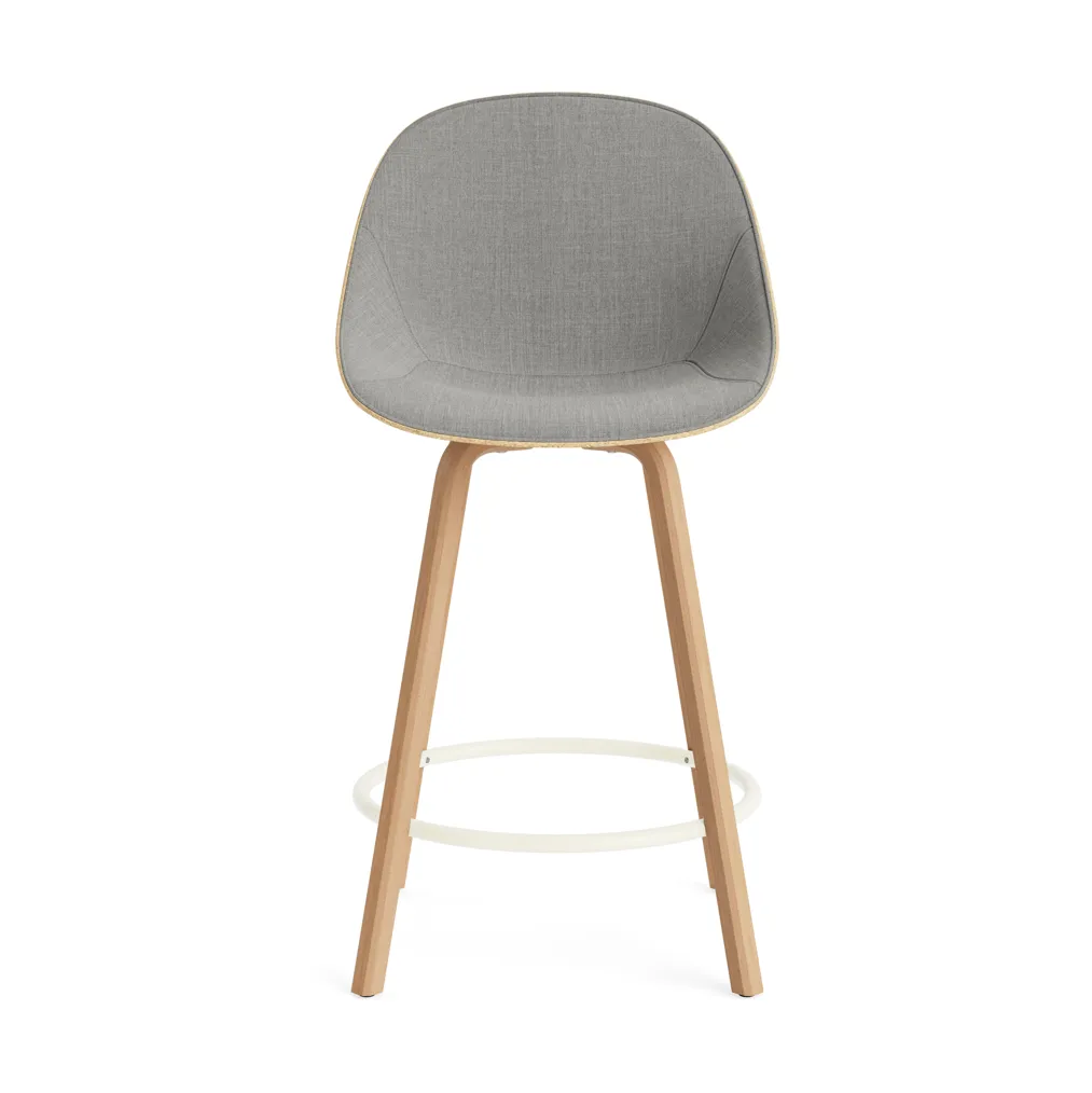 Mat Bar Chair cadeira de bar estofada na frente 65 cm, Remix 133-cânhamo-faia-aço creme Normann Copenhagen