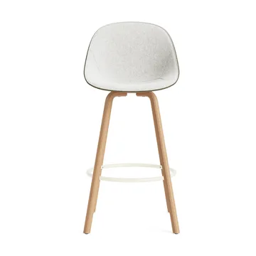 Mat Bar Chair cadeira de bar estofada na frente 75 cm - Hallingdal 110-alga-faia-aço creme - Normann Copenhagen