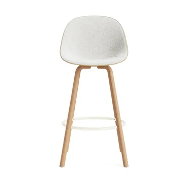 Mat Bar Chair cadeira de bar estofada na frente 75 cm - Hallingdal 110-cânhamo-faia-aço creme - Normann Copenhagen