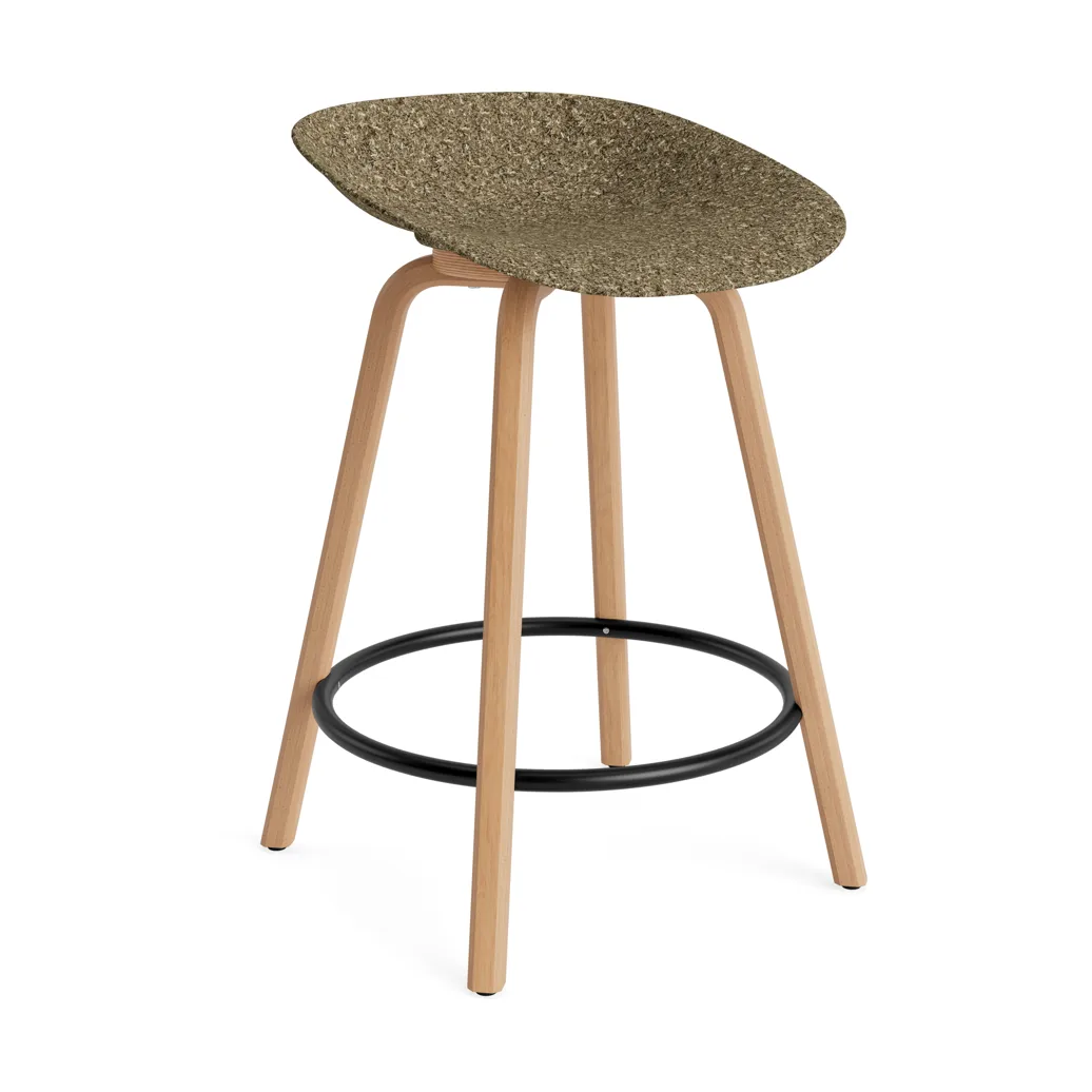 Mat Barstool banqueta 65 cm, Alga-faia-aço preto Normann Copenhagen