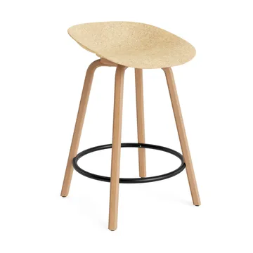 Mat Barstool banqueta 65 cm - Cânhamo-faia-aço preto - Normann Copenhagen