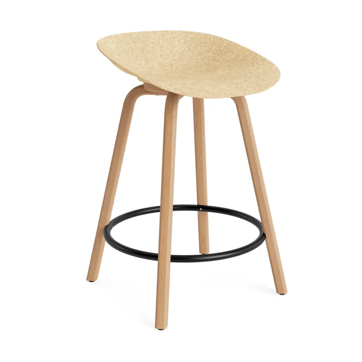 Mat Barstool banqueta 65 cm - Cânhamo-faia-aço preto - Normann Copenhagen