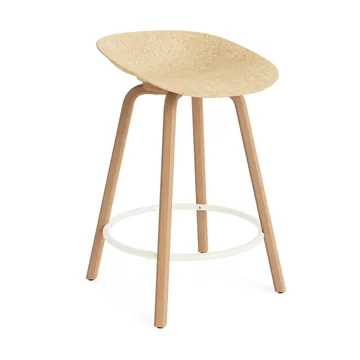 Mat Barstool banqueta 65 cm - Cânhamo-faia-aço preto - Normann Copenhagen