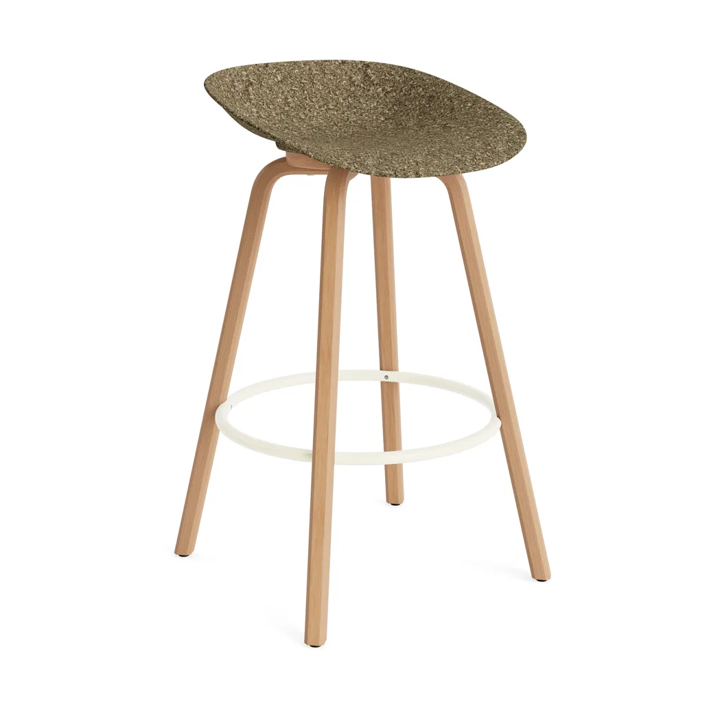 Mat Barstool banqueta 75 cm, Alga-faia-aço creme Normann Copenhagen