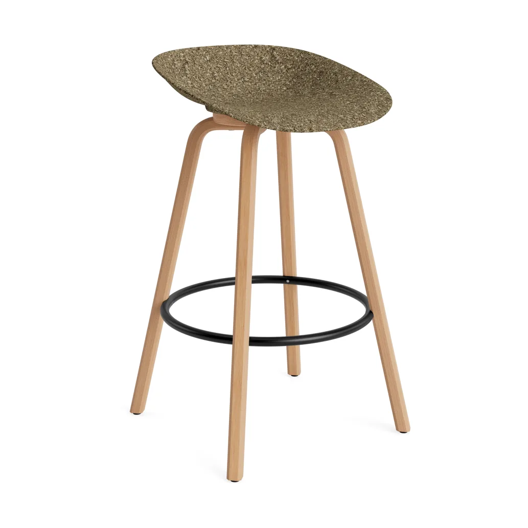 Mat Barstool banqueta 75 cm, Alga-faia-aço preto Normann Copenhagen