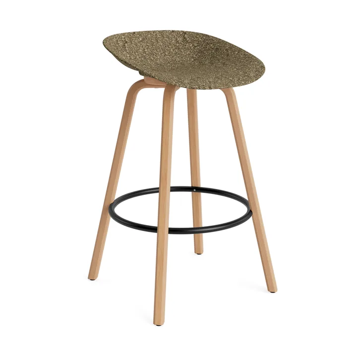 Mat Barstool banqueta 75 cm - Alga-faia-aço preto - Normann Copenhagen