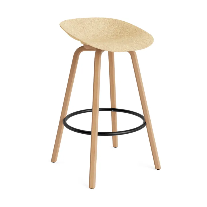 Mat Barstool banqueta 75 cm - Cânhamo-faia-aço preto - Normann Copenhagen