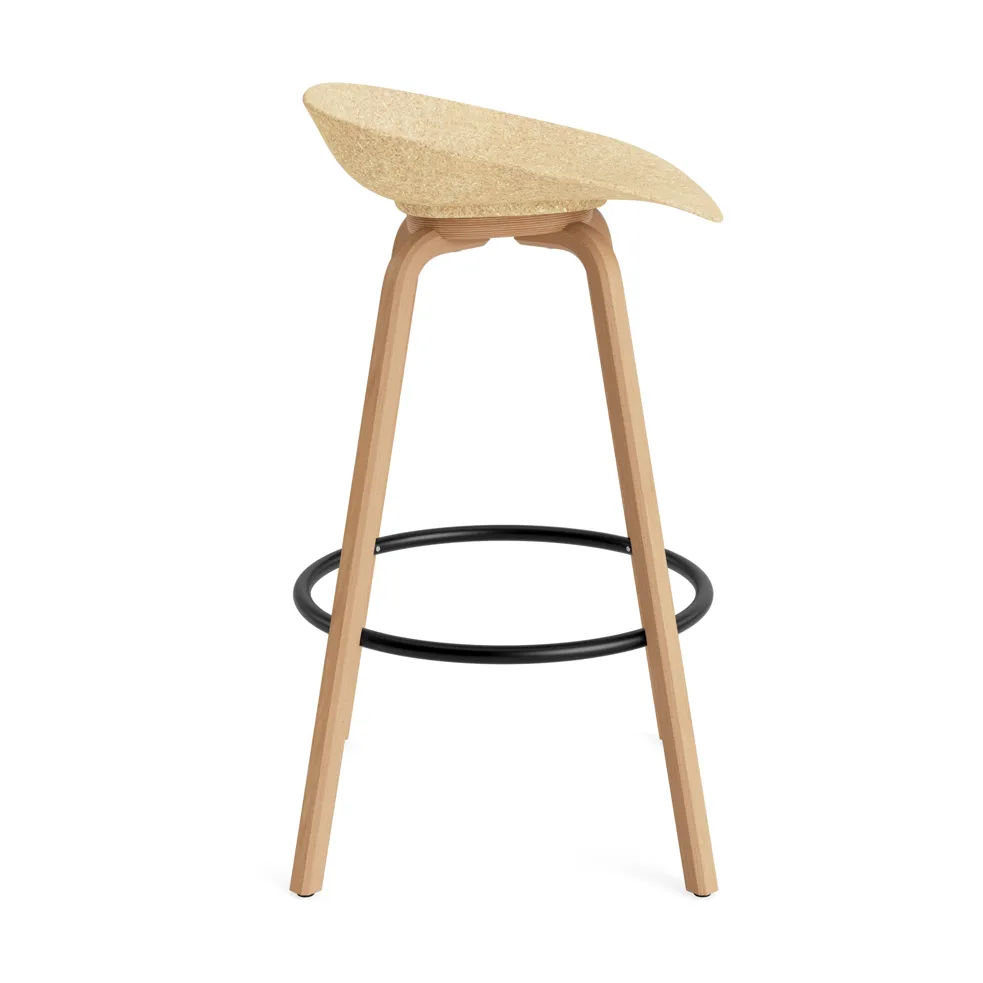 Mat Barstool banqueta 75 cm, Cânhamo-faia-aço preto Normann Copenhagen
