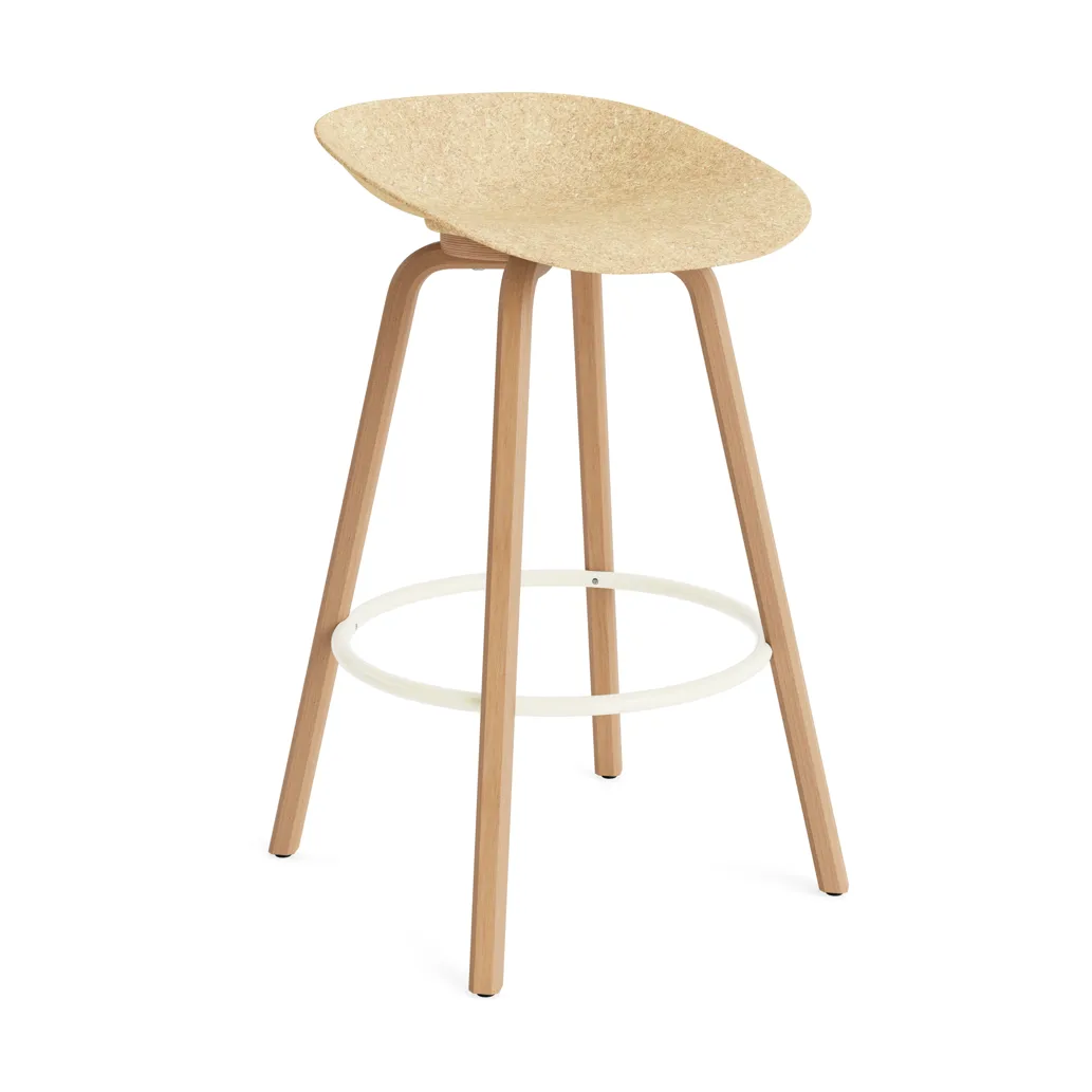 Mat Barstool banqueta 75 cm, Cânhamo-faia-aço preto Normann Copenhagen