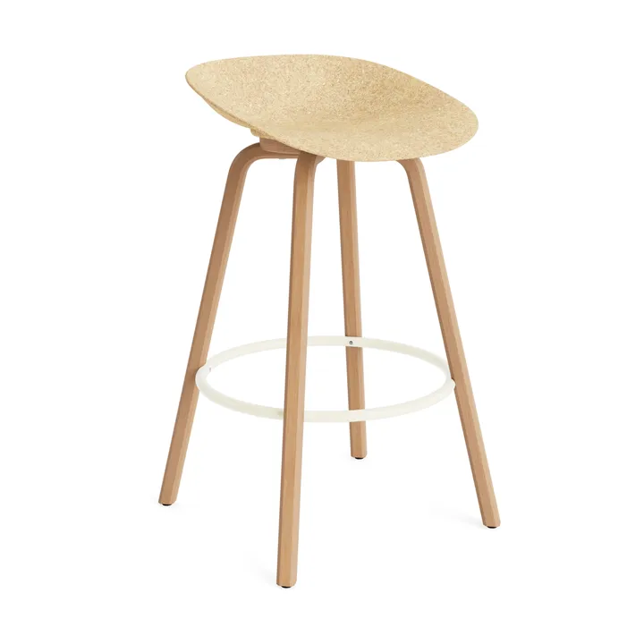 Mat Barstool banqueta 75 cm - Cânhamo-faia-aço preto - Normann Copenhagen