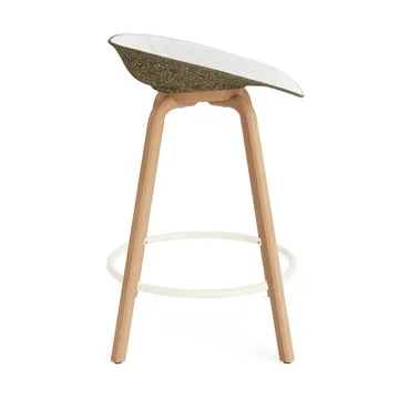 Mat Barstool banqueta estofada na frente 65 cm - Hallingdal 110-alga-faia-aço creme - Normann Copenhagen
