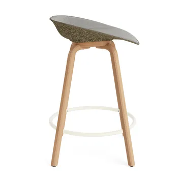 Mat Barstool banqueta estofada na frente 65 cm - Remix 133-alga-faia-aço creme - Normann Copenhagen