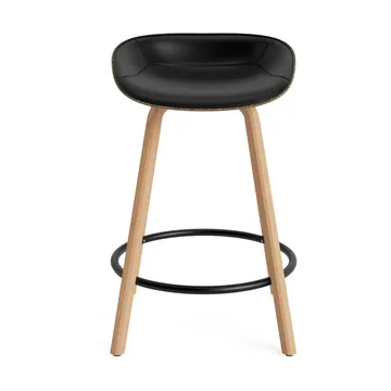 Mat Barstool banqueta estofada na frente 65 cm - Ultra 41599-alga-faia-aço preto - Normann Copenhagen