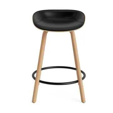 Mat Barstool banqueta estofada na frente 65 cm - Ultra 41599-cânhamo-faia-aço preto - Normann Copenhagen