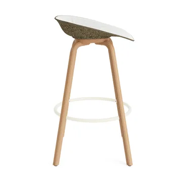 Mat Barstool banqueta estofada na frente 75 cm - Hallingdal 110-alga-faia-aço creme - Normann Copenhagen