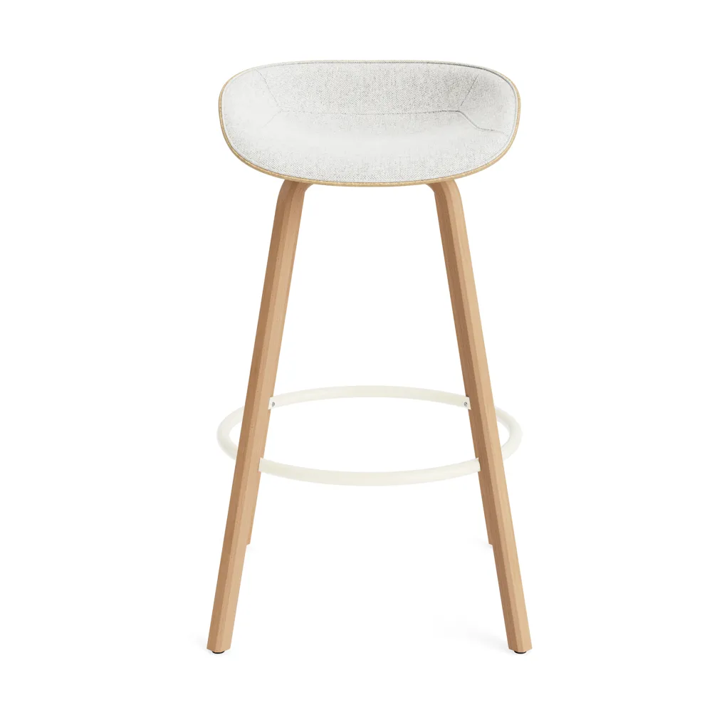 Mat Barstool banqueta estofada na frente 75 cm, Hallingdal 110-cânhamo-faia-aço creme Normann Copenhagen