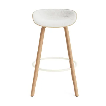 Mat Barstool banqueta estofada na frente 75 cm - Hallingdal 110-cânhamo-faia-aço creme - Normann Copenhagen
