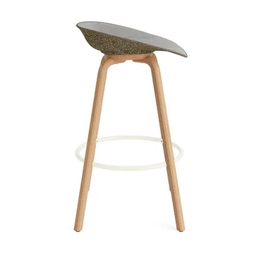 Mat Barstool banqueta estofada na frente 75 cm - Remix 133-alga-faia-aço creme - Normann Copenhagen