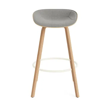 Mat Barstool banqueta estofada na frente 75 cm - Remix 133-cânhamo-faia-aço creme - Normann Copenhagen