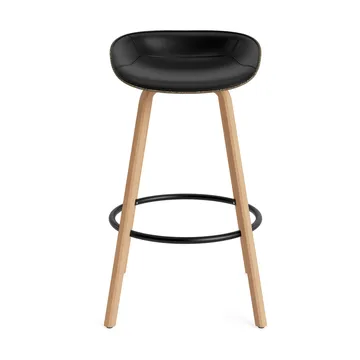 Mat Barstool banqueta estofada na frente 75 cm - Ultra 41599-alga-faia-aço preto - Normann Copenhagen