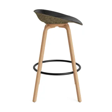 Mat Barstool banqueta estofada na frente 75 cm - Ultra 41599-alga-faia-aço preto - Normann Copenhagen