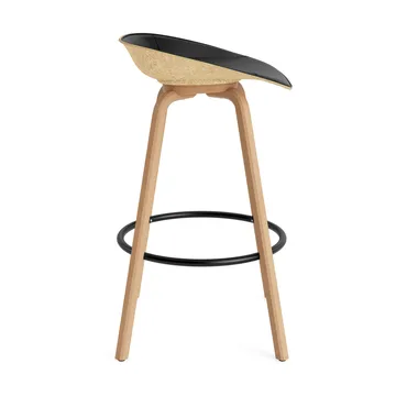 Mat Barstool banqueta estofada na frente 75 cm - Ultra 41599-cânhamo-faia-aço preto - Normann Copenhagen