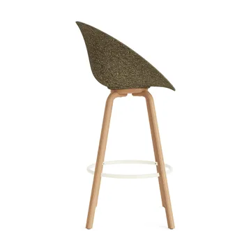 Mat cadeira com braços estofada na frente 75 cm - Hallingdal 110-alga-faia-aço creme - Normann Copenhagen