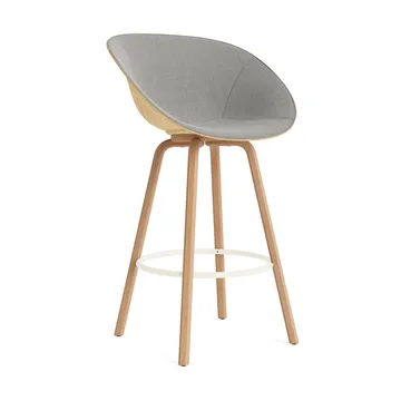 Mat cadeira com braços estofada na frente 75 cm - Remix 133-cânhamo-faia-aço creme - Normann Copenhagen