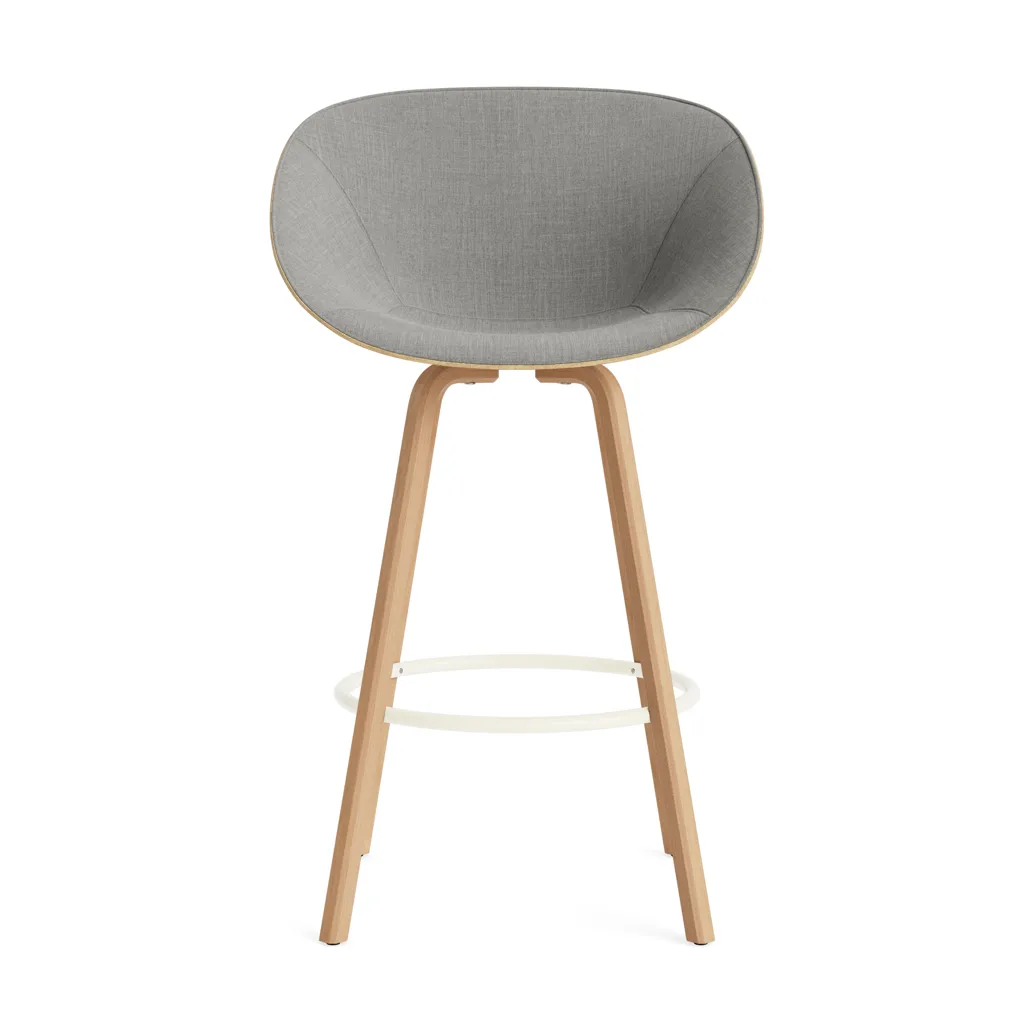 Mat cadeira com braços estofada na frente 75 cm, Remix 133-cânhamo-faia-aço creme Normann Copenhagen