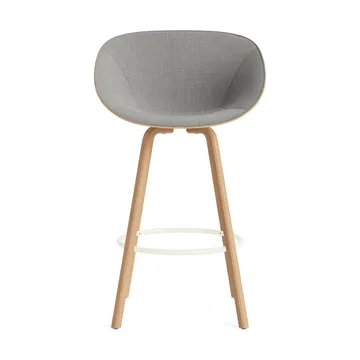 Mat cadeira com braços estofada na frente 75 cm - Remix 133-cânhamo-faia-aço creme - Normann Copenhagen