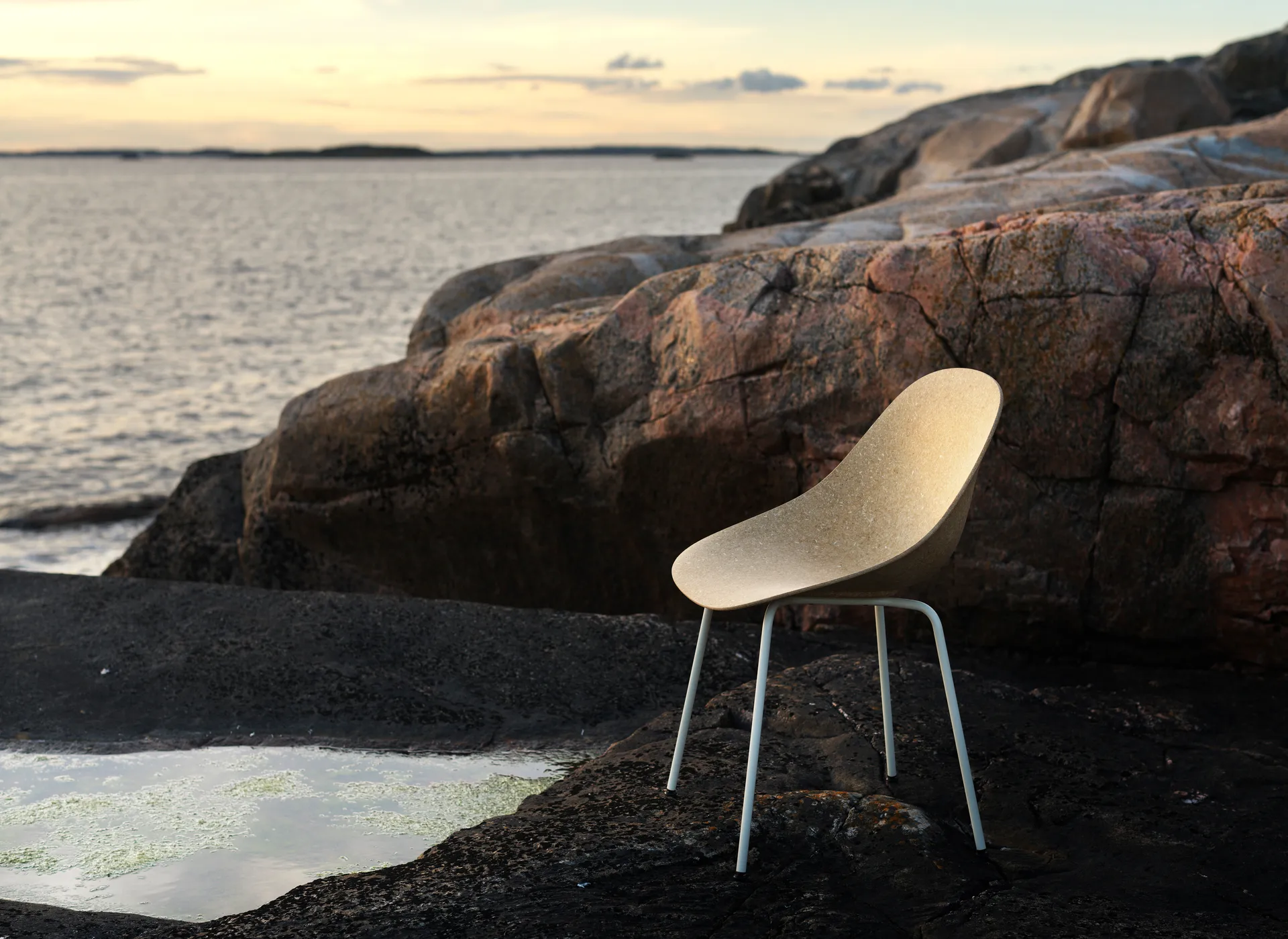Mat Chair cadeira, Hemp-cream steel Normann Copenhagen