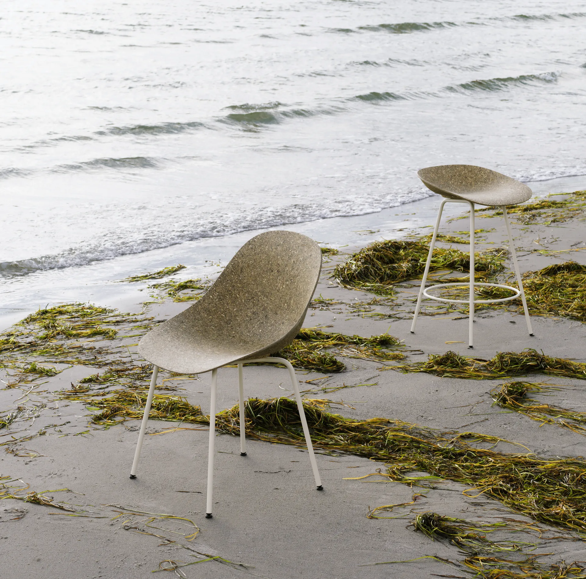 Mat Chair cadeira, Seaweed-cream steel Normann Copenhagen