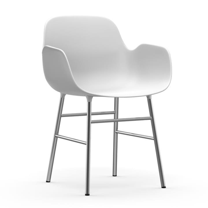 Poltrona pernas cromadas Form - Branco - Normann Copenhagen