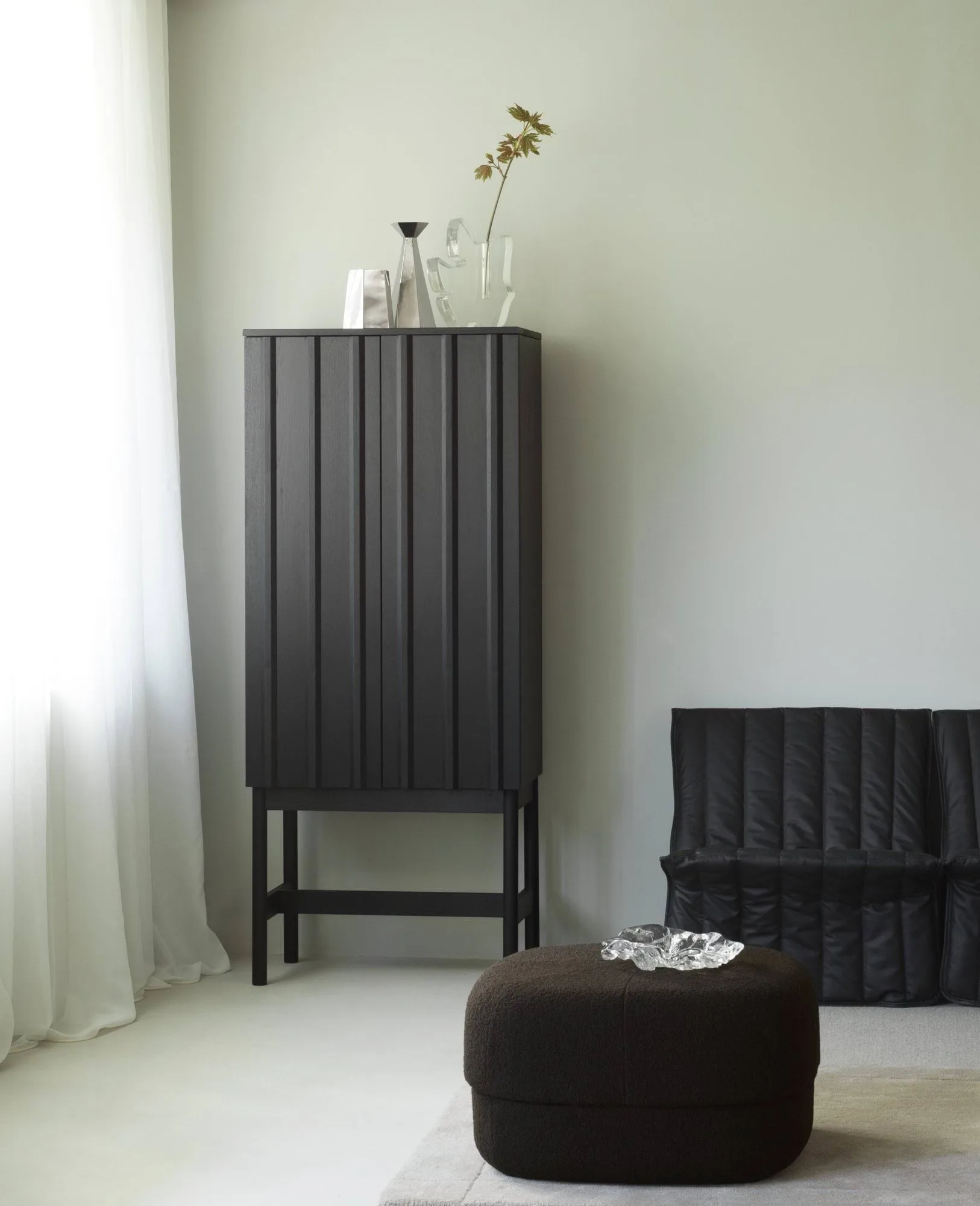 Rib armário, Soft black, 166,5x70x43 cm Normann Copenhagen