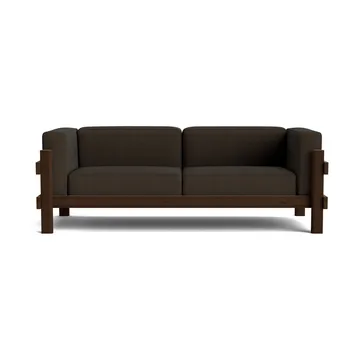 Sofá Kube - Pinho envernizado castanho-tecido Remix 356 Brown, 220 cm - Normann Copenhagen