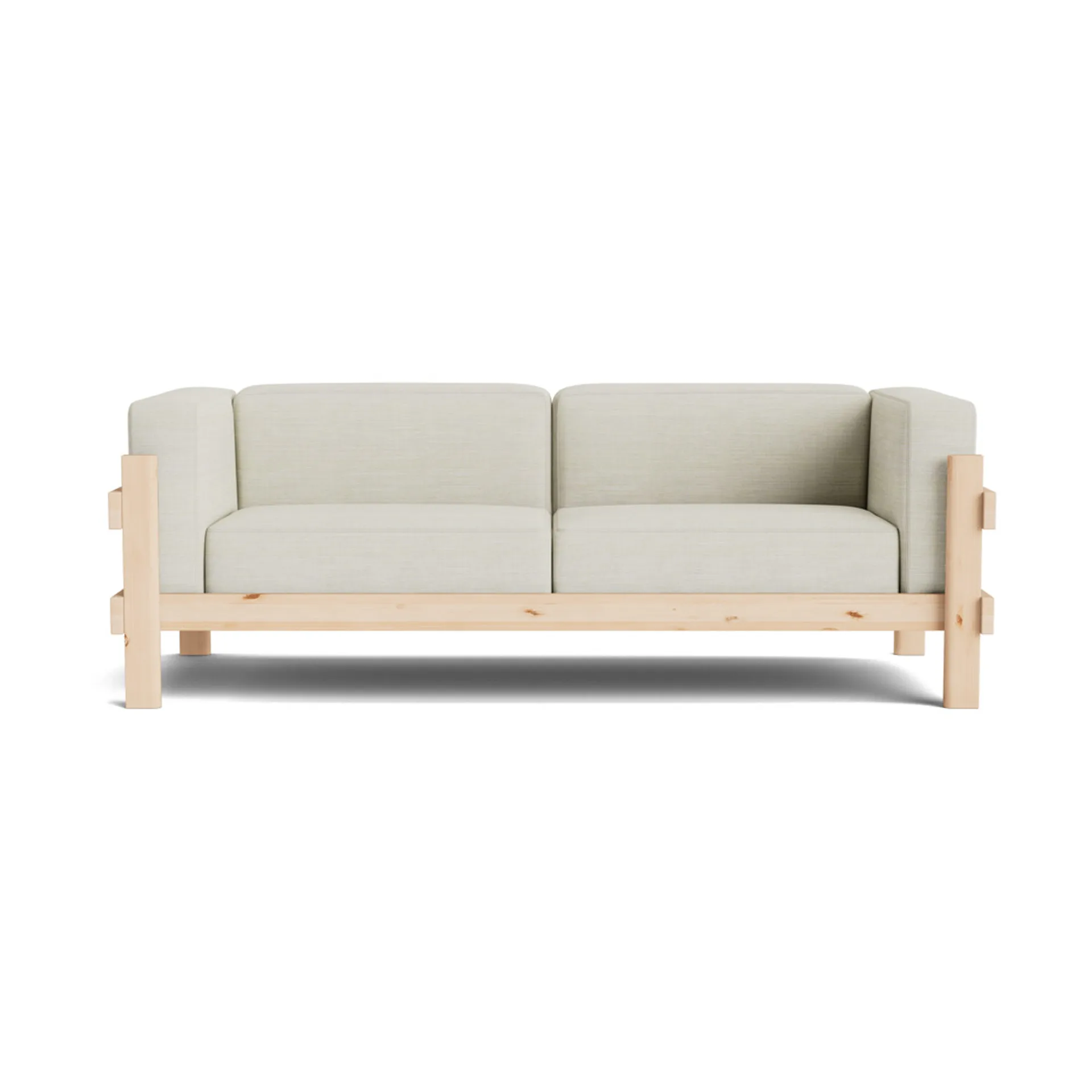 Sofá Kube, Pinho lacado-tecido Remix 223 Beige, 220 cm Normann Copenhagen