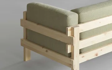 Sofá Kube - Pinho lacado-tecido Remix 356 Brown, 220 cm - Normann Copenhagen