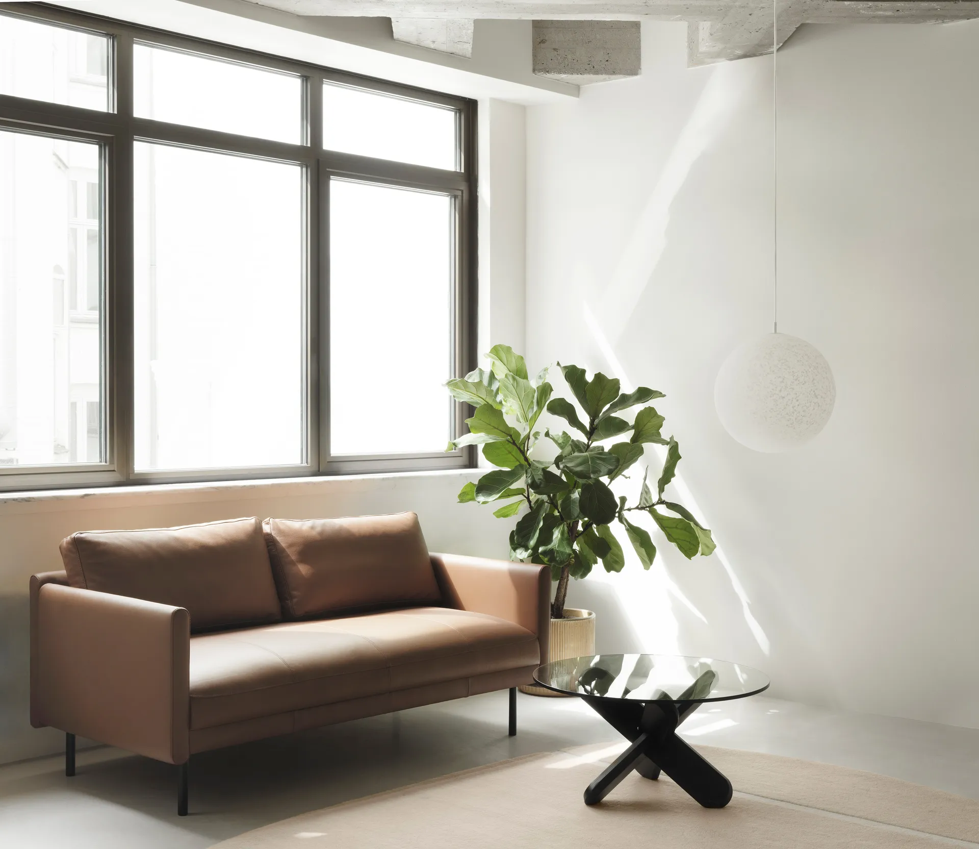 Sofá Rar de 2 lugares, Omaha leather cognac Normann Copenhagen