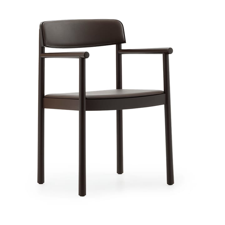 Timb cadeira com braços - Freixo castanho-couro ultra cor chocolate - Normann Copenhagen