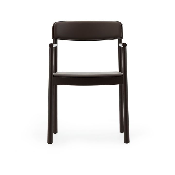 Timb cadeira com braços, Freixo castanho-couro ultra cor chocolate Normann Copenhagen