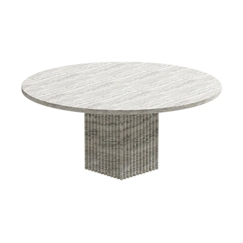 Mesa de centro Soho, Travertino prateado, Ø80x35 cm NORR11