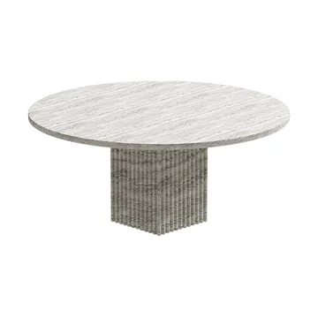Mesa de centro Soho - Travertino prateado, Ø80x35 cm - NORR11