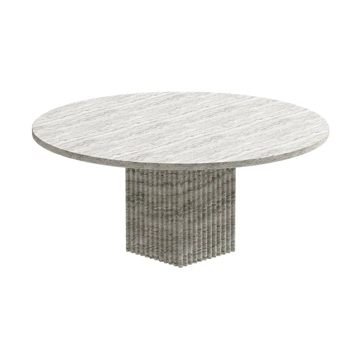 Mesa de centro Soho - Travertino prateado, Ø80x35 cm - NORR11