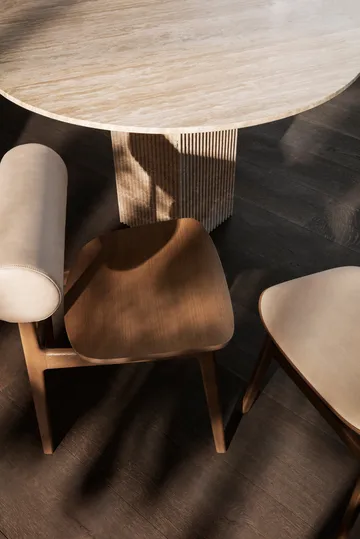 Mesa de jantar Soho - Travertino bege, Ø120x72 cm - NORR11